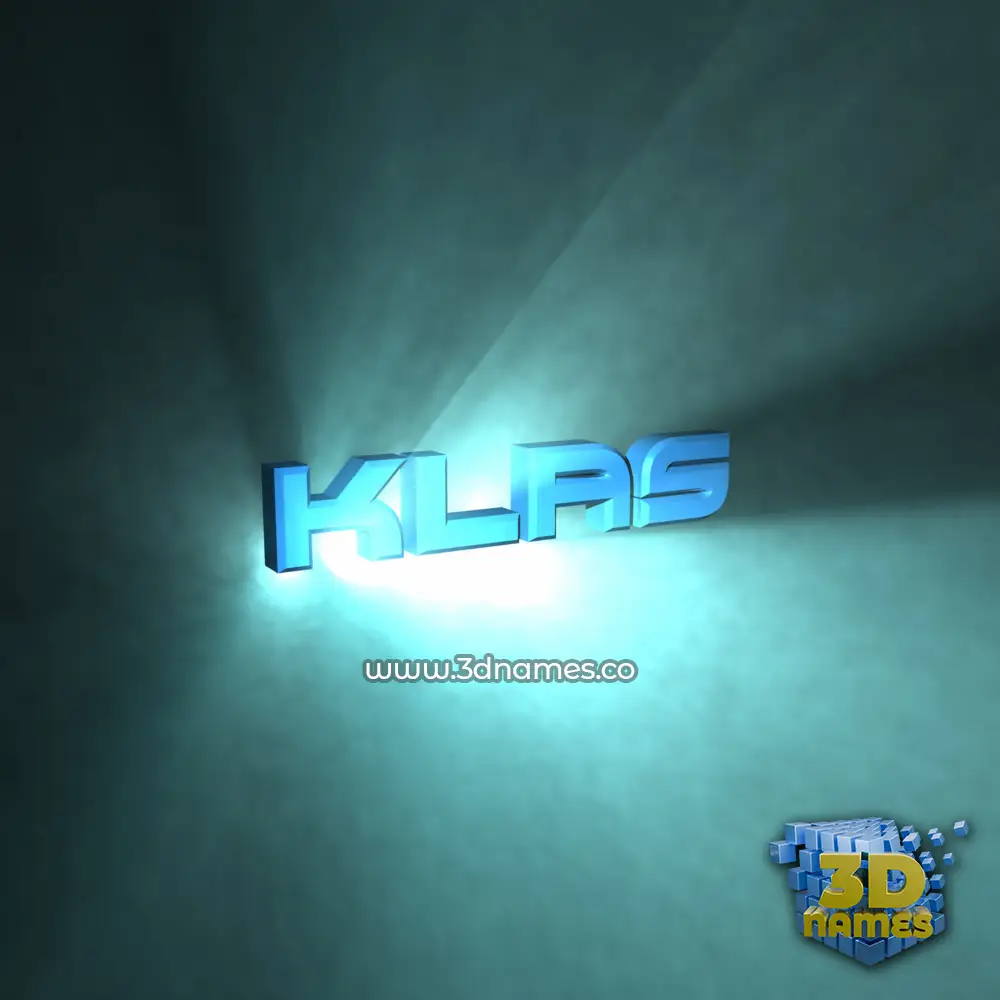 klas in Light Shine style - 3D name wallpaper