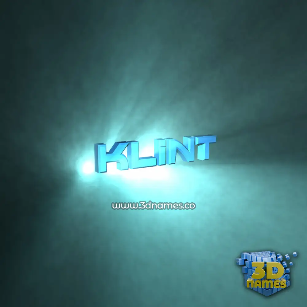 klint in Light Shine style - 3D name wallpaper