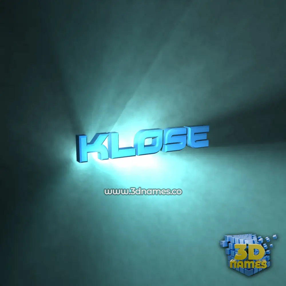 klose in Light Shine style - 3D name wallpaper