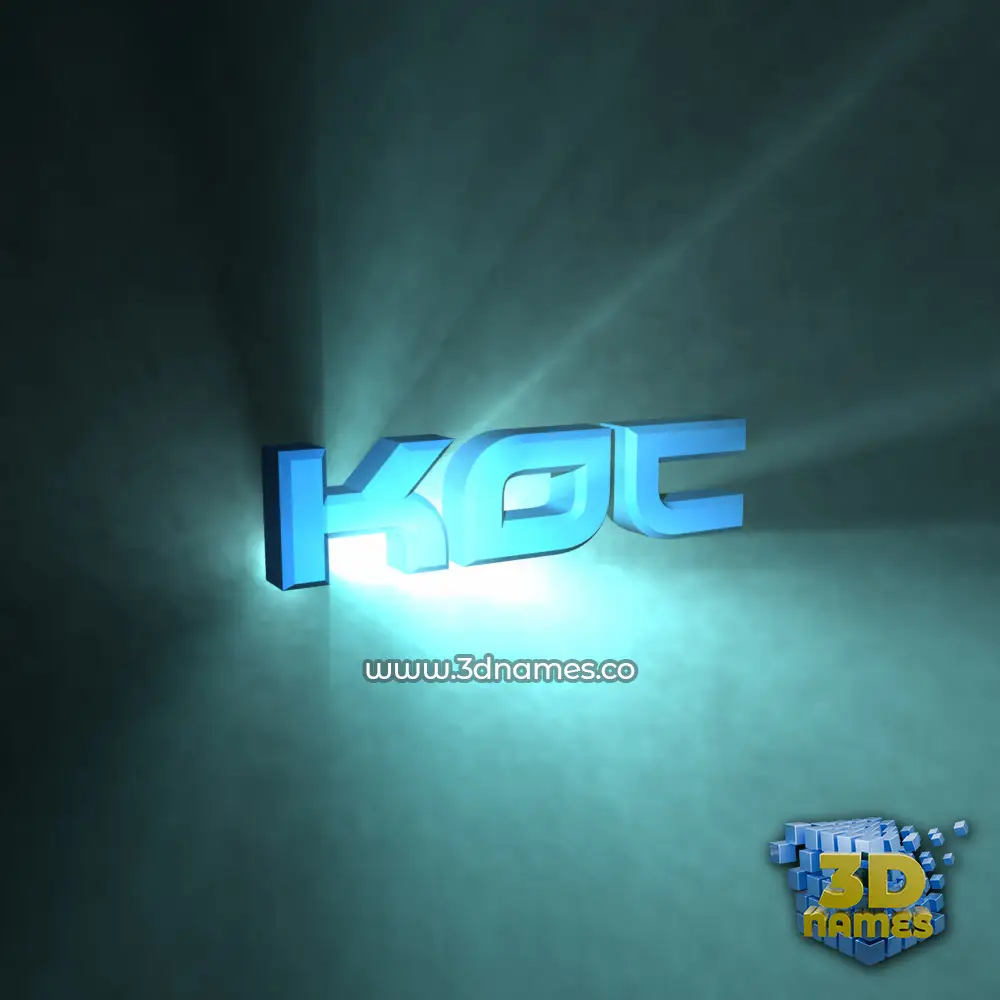 koc in Light Shine style - 3D name wallpaper