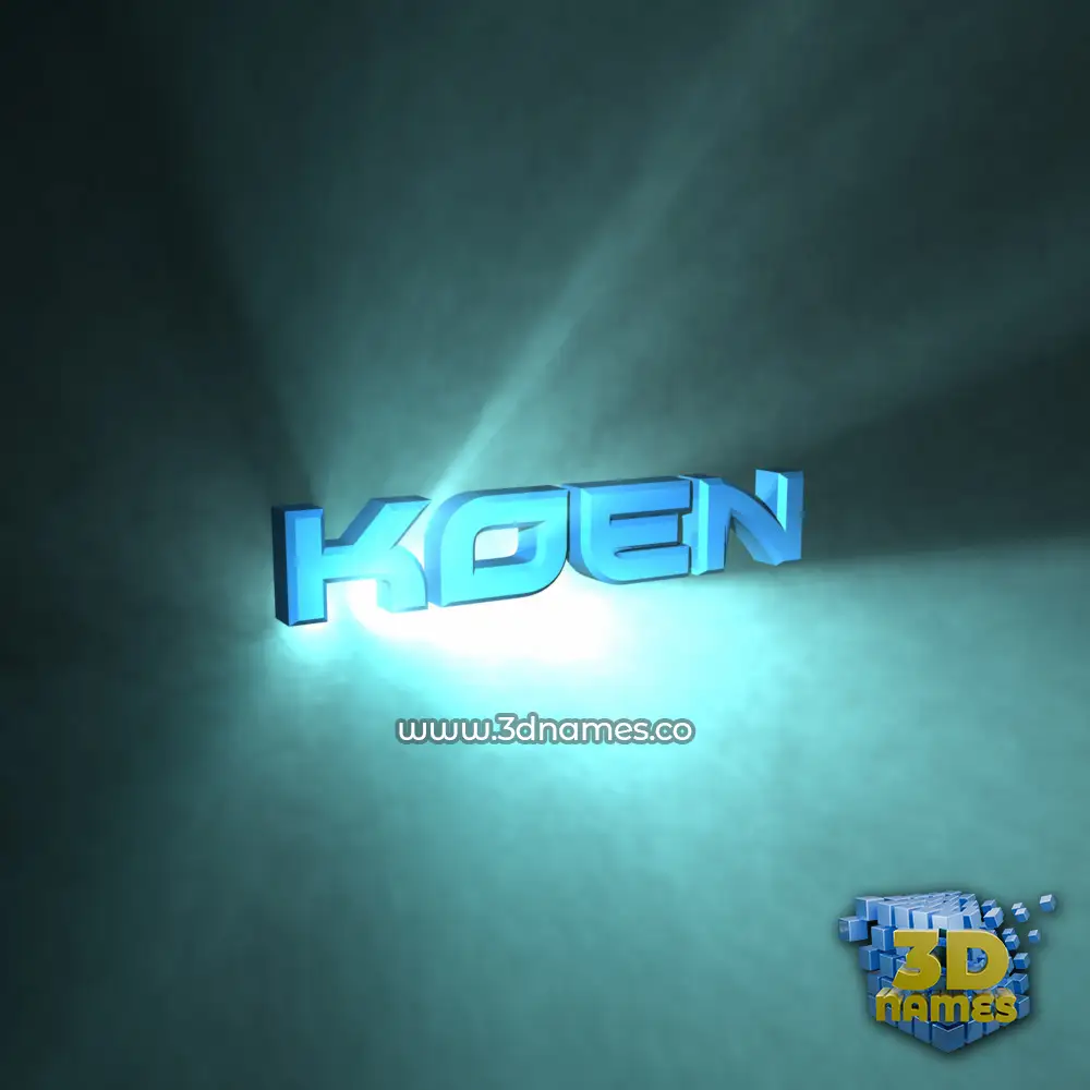 koen in Light Shine style - 3D name wallpaper
