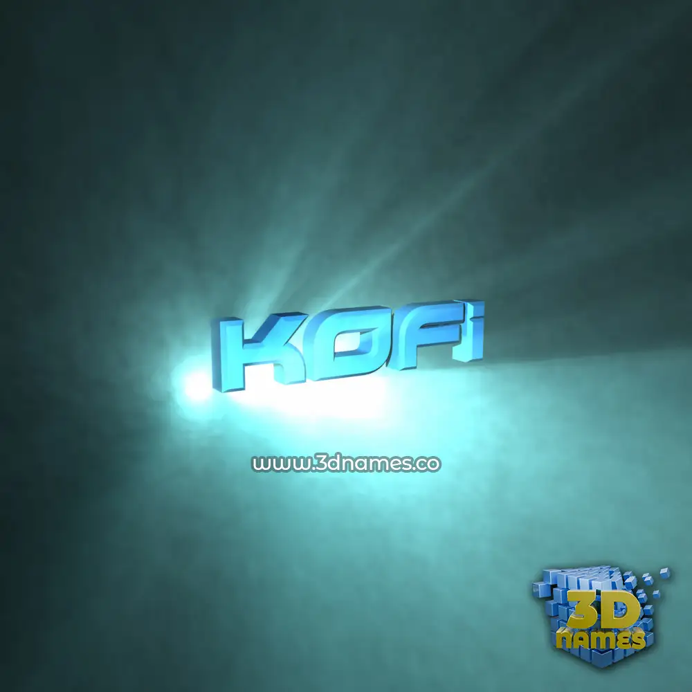 kofi in Light Shine style - 3D name wallpaper