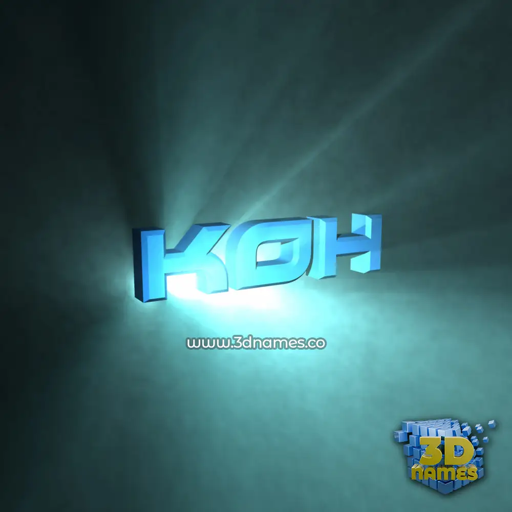 koh in Light Shine style - 3D name wallpaper