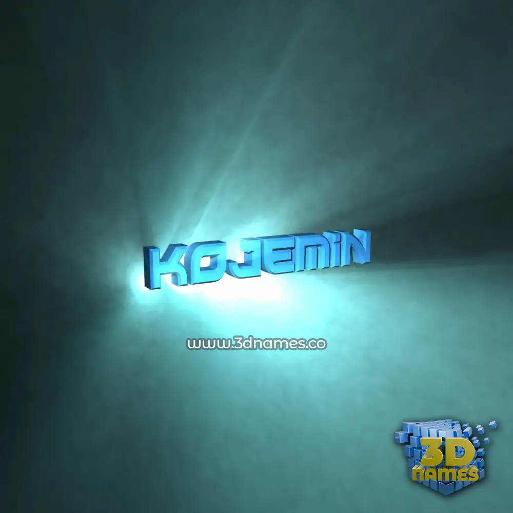 kojemin in Light Shine style - 3D name wallpaper
