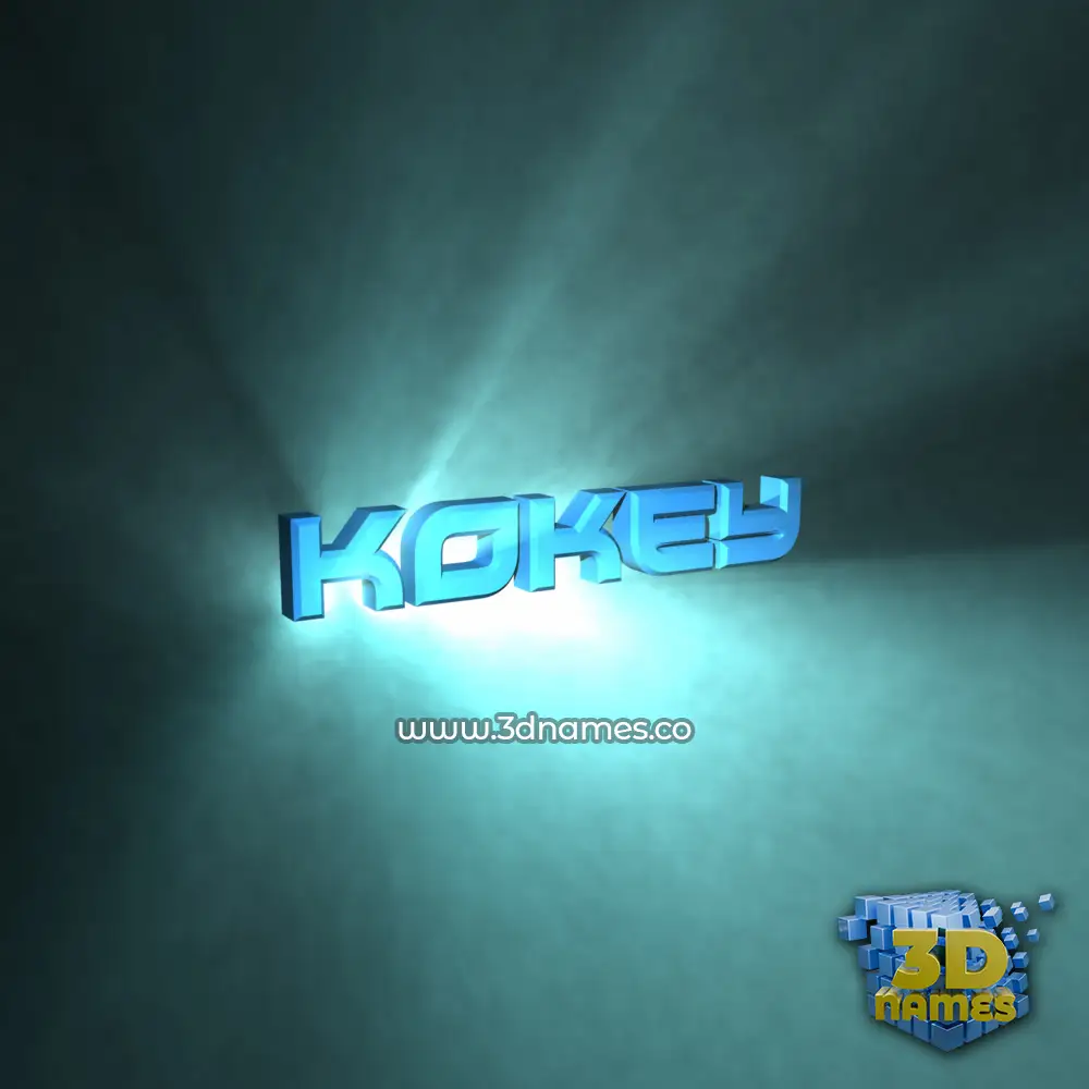 kokey in Light Shine style - 3D name wallpaper
