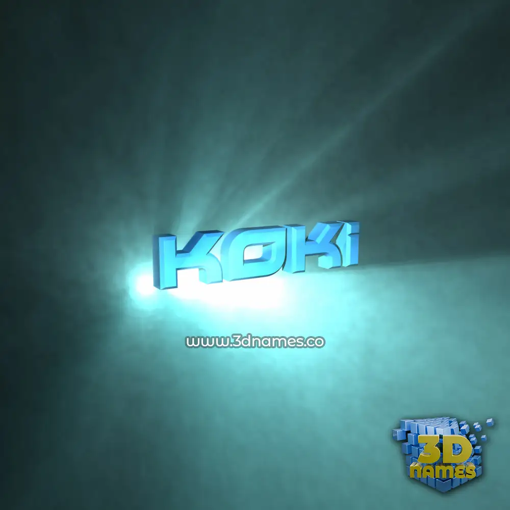 koki in Light Shine style - 3D name wallpaper