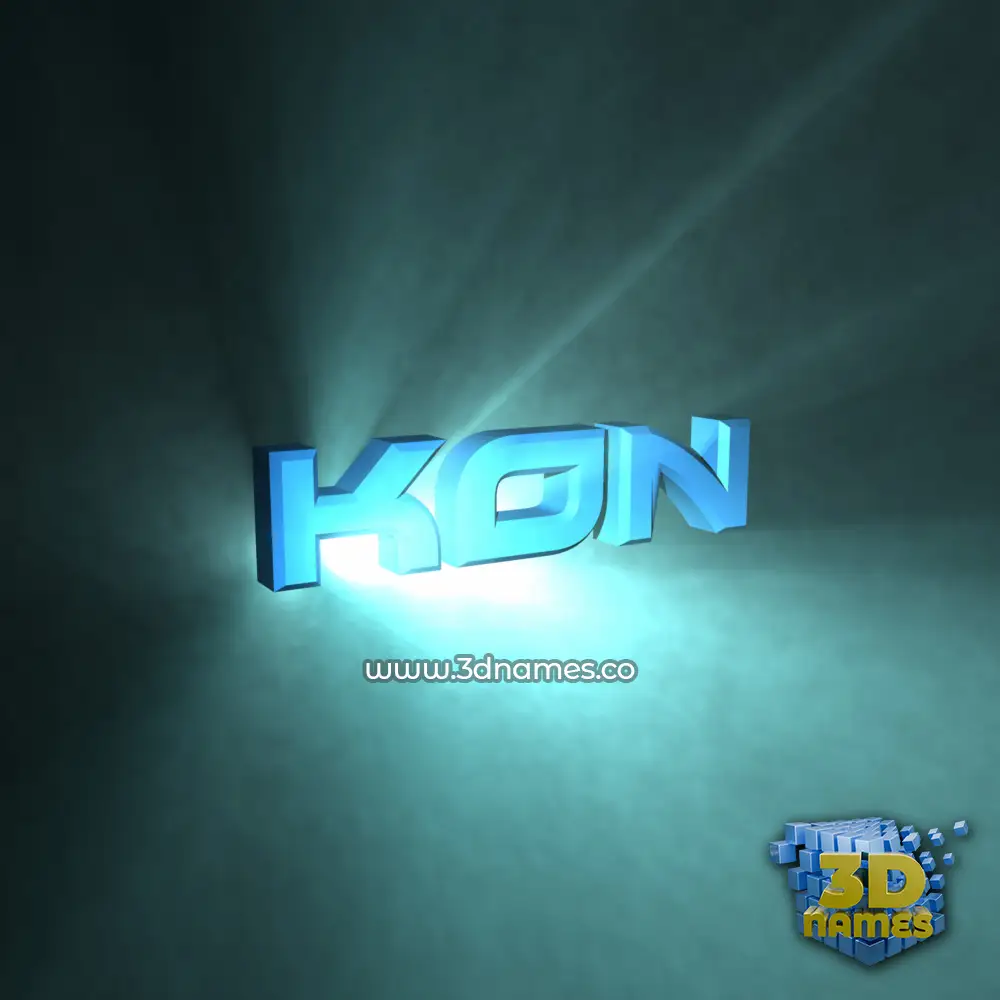 kon in Light Shine style - 3D name wallpaper