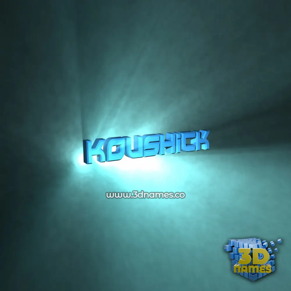 koushick in Light Shine style - 3D name wallpaper