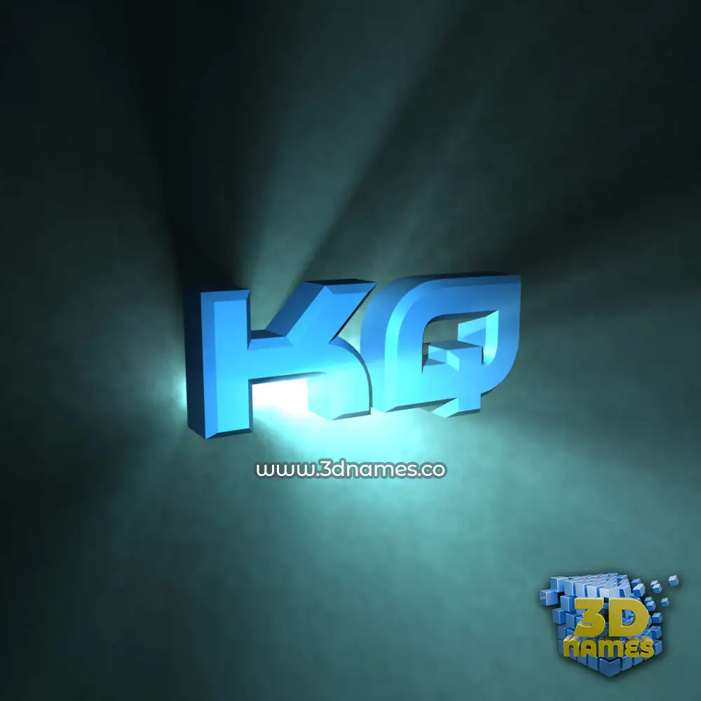 kq in Light Shine style - 3D name wallpaper