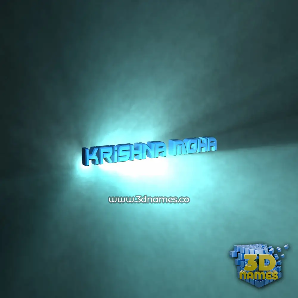 krishna moha in Light Shine style - 3D name wallpaper