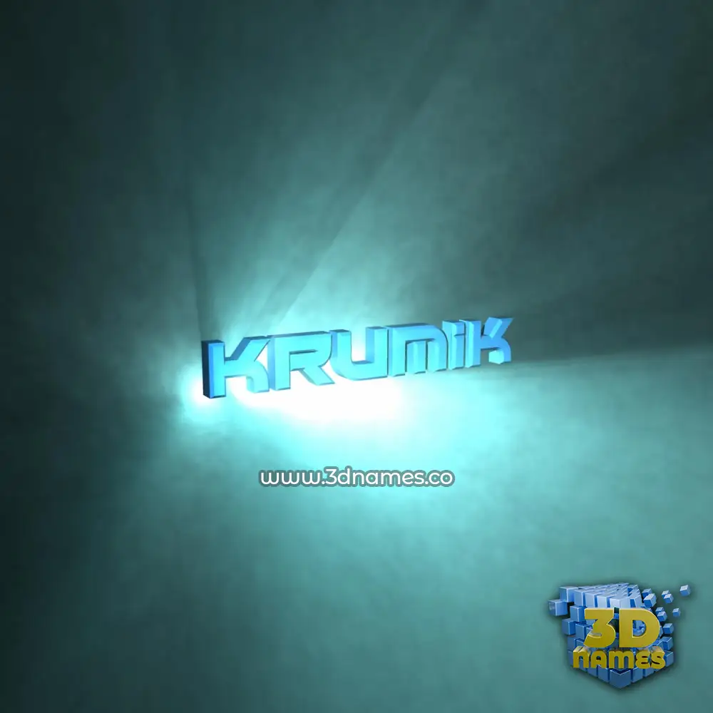krumik in Light Shine style - 3D name wallpaper