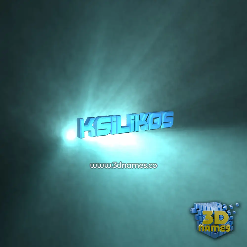 ksilikos in Light Shine style - 3D name wallpaper