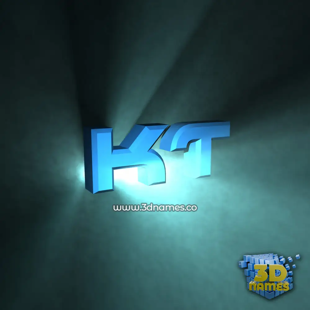 kt in Light Shine style - 3D name wallpaper
