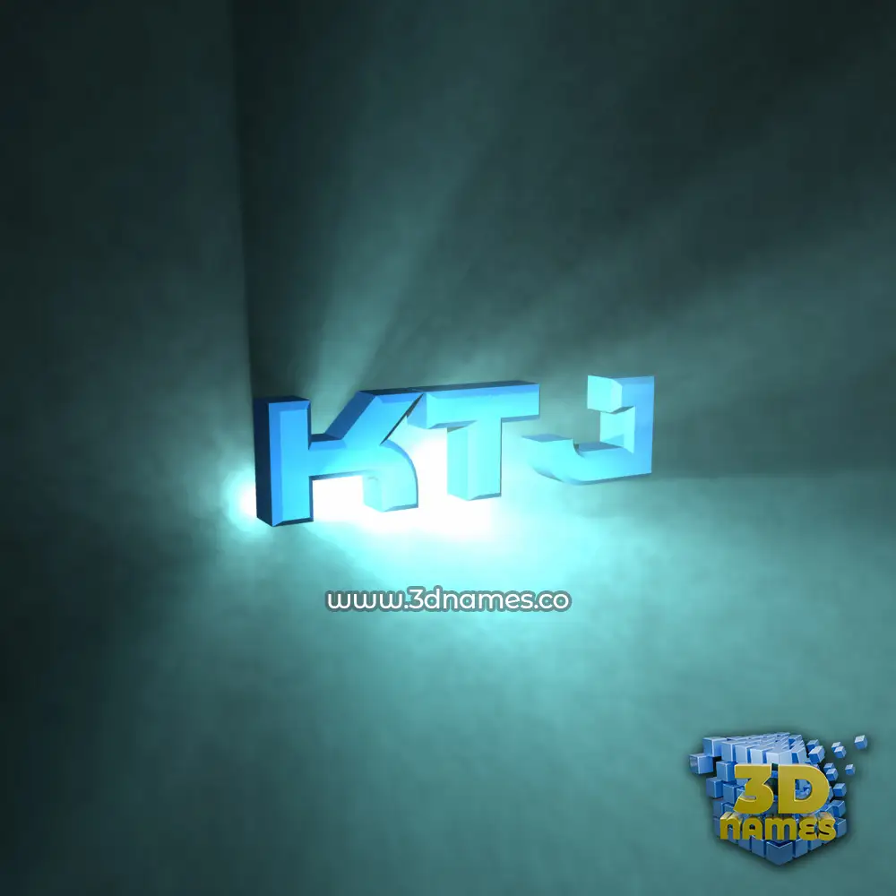 ktj in Light Shine style - 3D name wallpaper