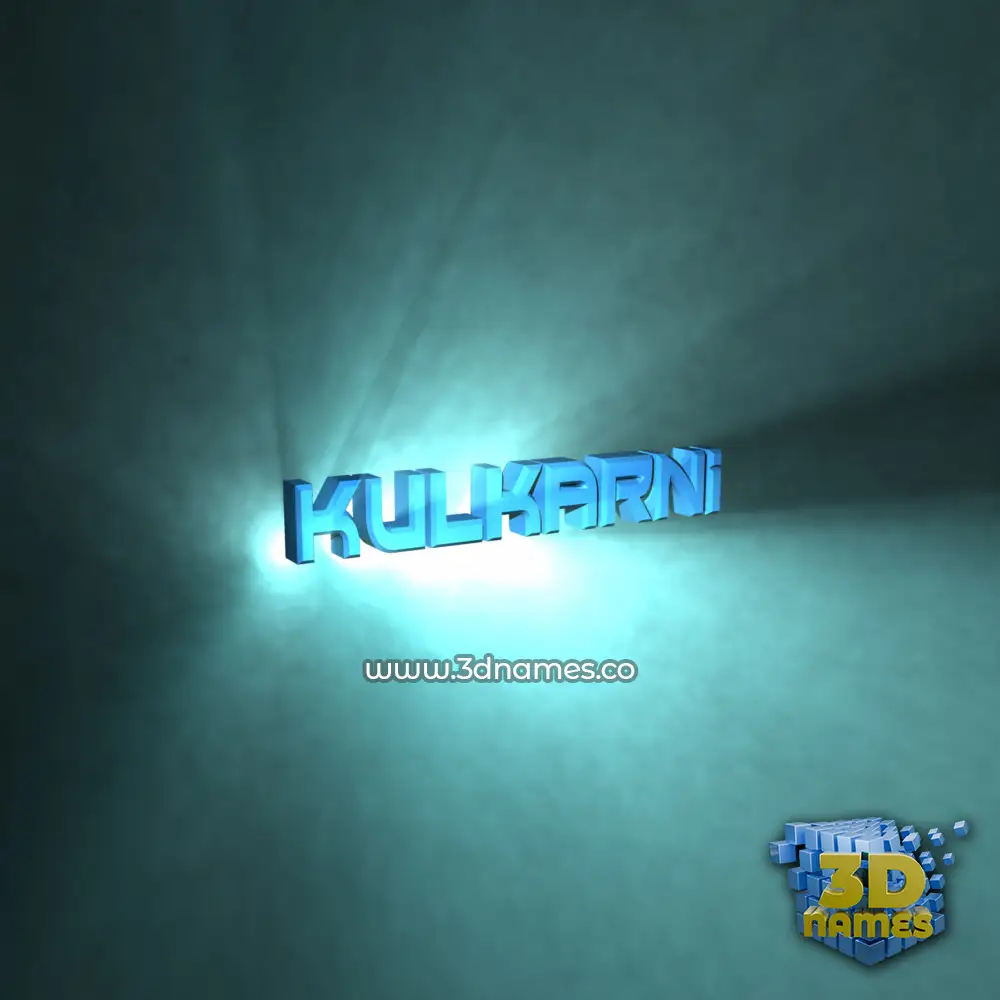 kulkarni in Light Shine style - 3D name wallpaper