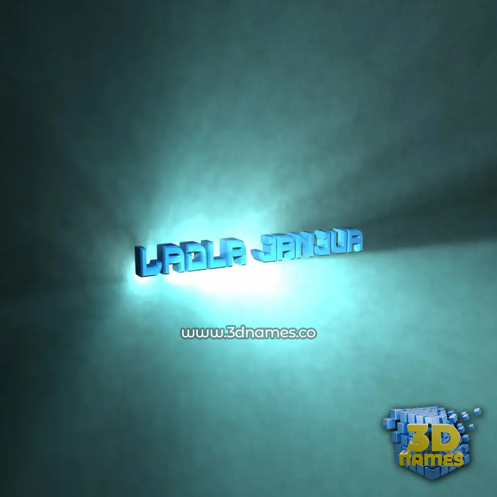 ladla janjua in Light Shine style - 3D name wallpaper