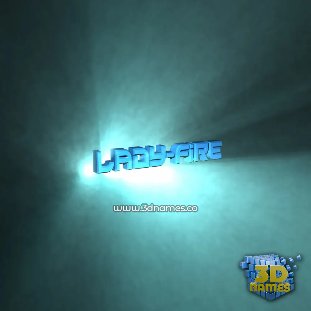 lady-fire in Light Shine style - 3D name wallpaper