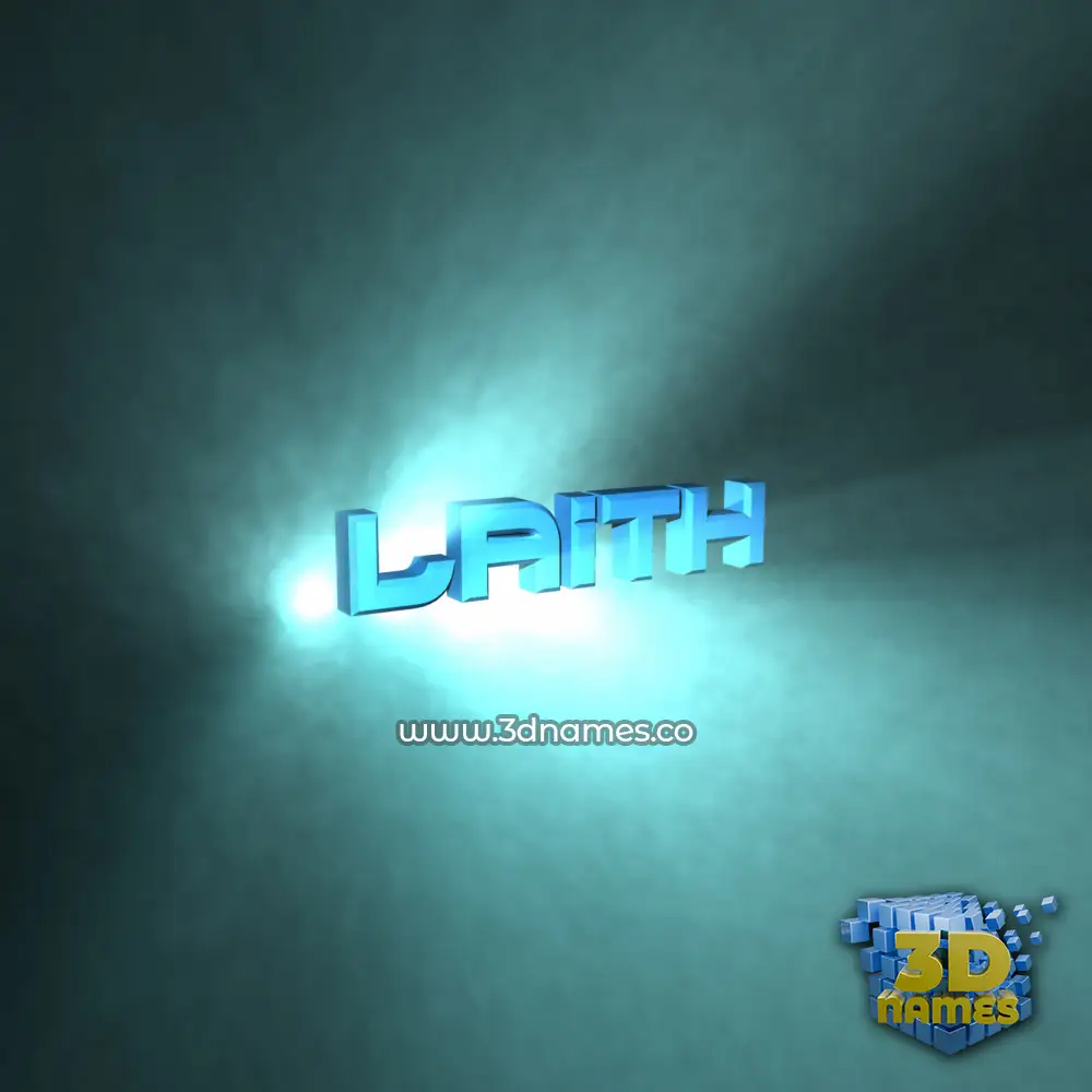 laith in Light Shine style - 3D name wallpaper