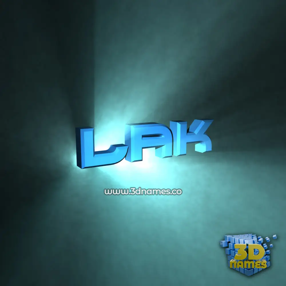 lak in Light Shine style - 3D name wallpaper