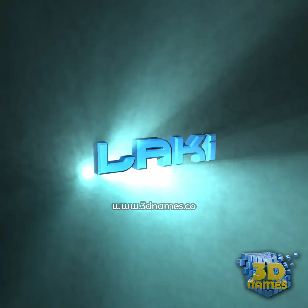 laki in Light Shine style - 3D name wallpaper