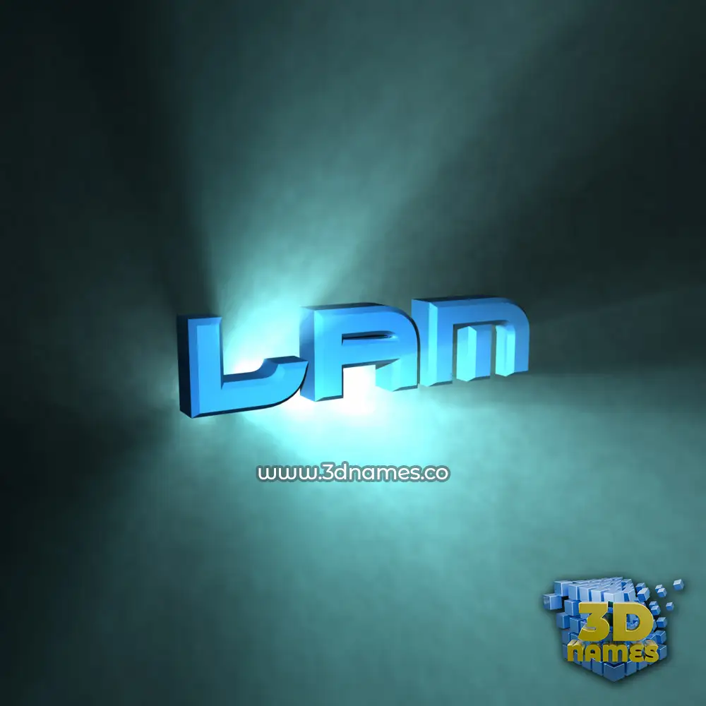 lam in Light Shine style - 3D name wallpaper
