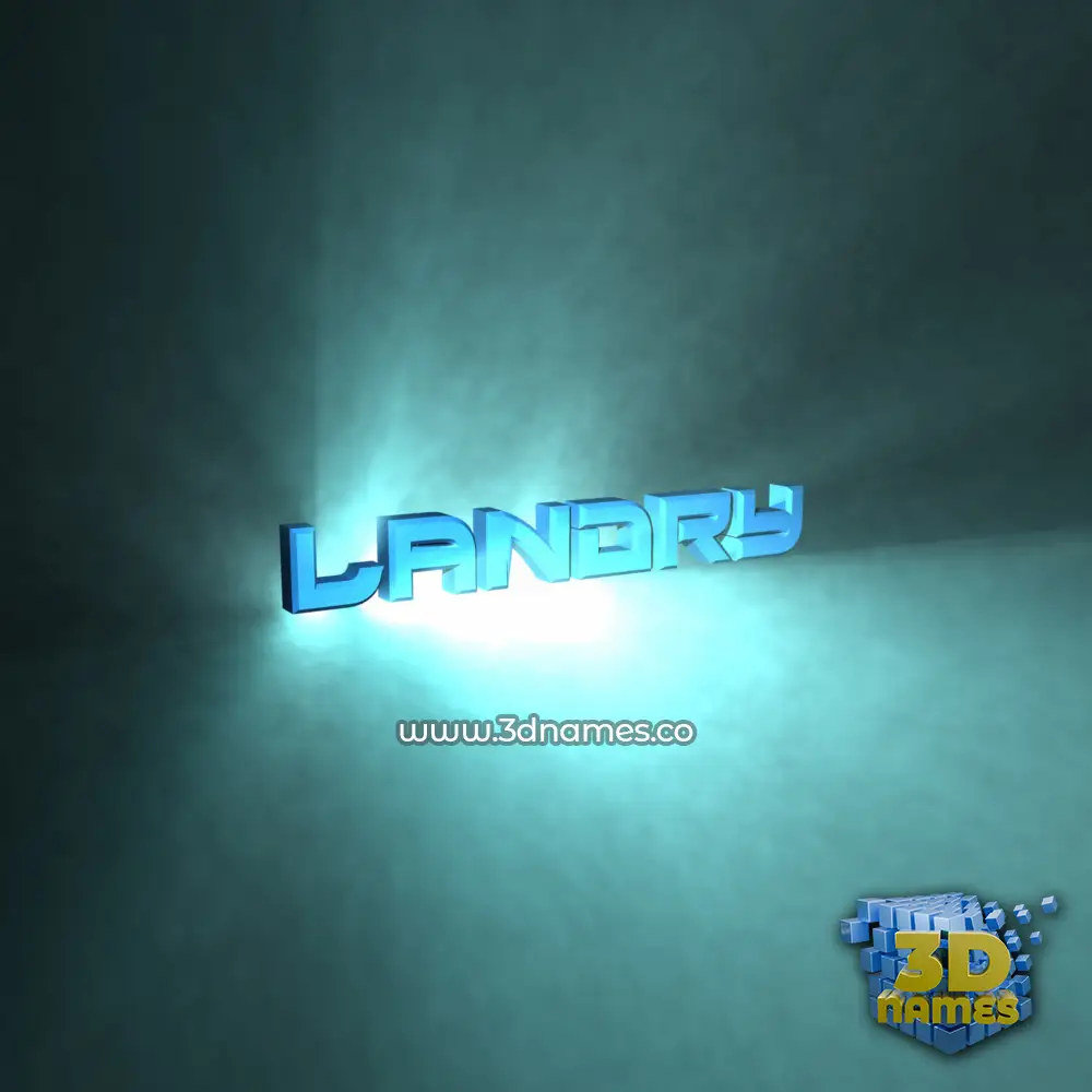 landry in Light Shine style - 3D name wallpaper