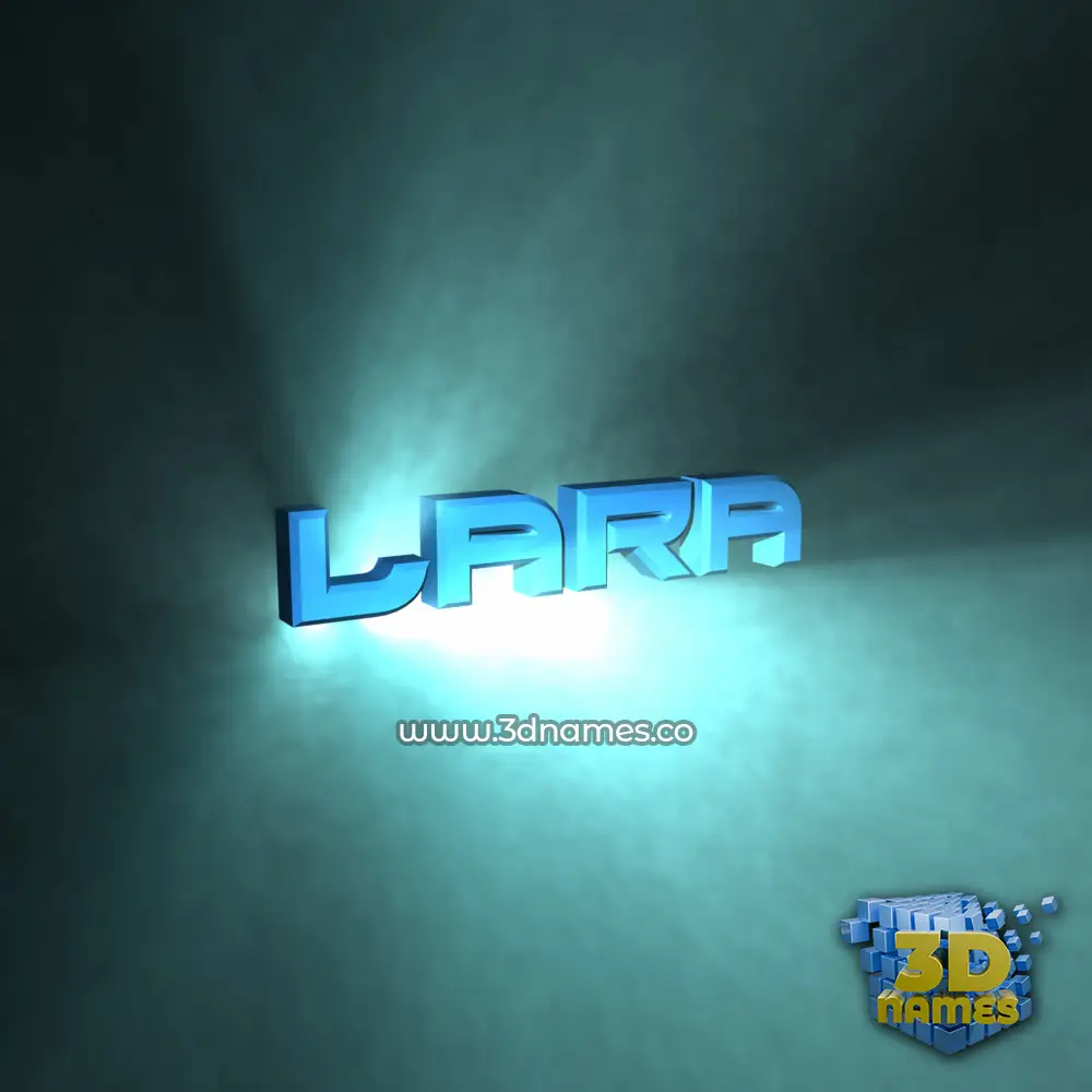lara in Light Shine style - 3D name wallpaper