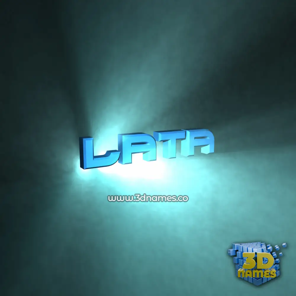 lata in Light Shine style - 3D name wallpaper
