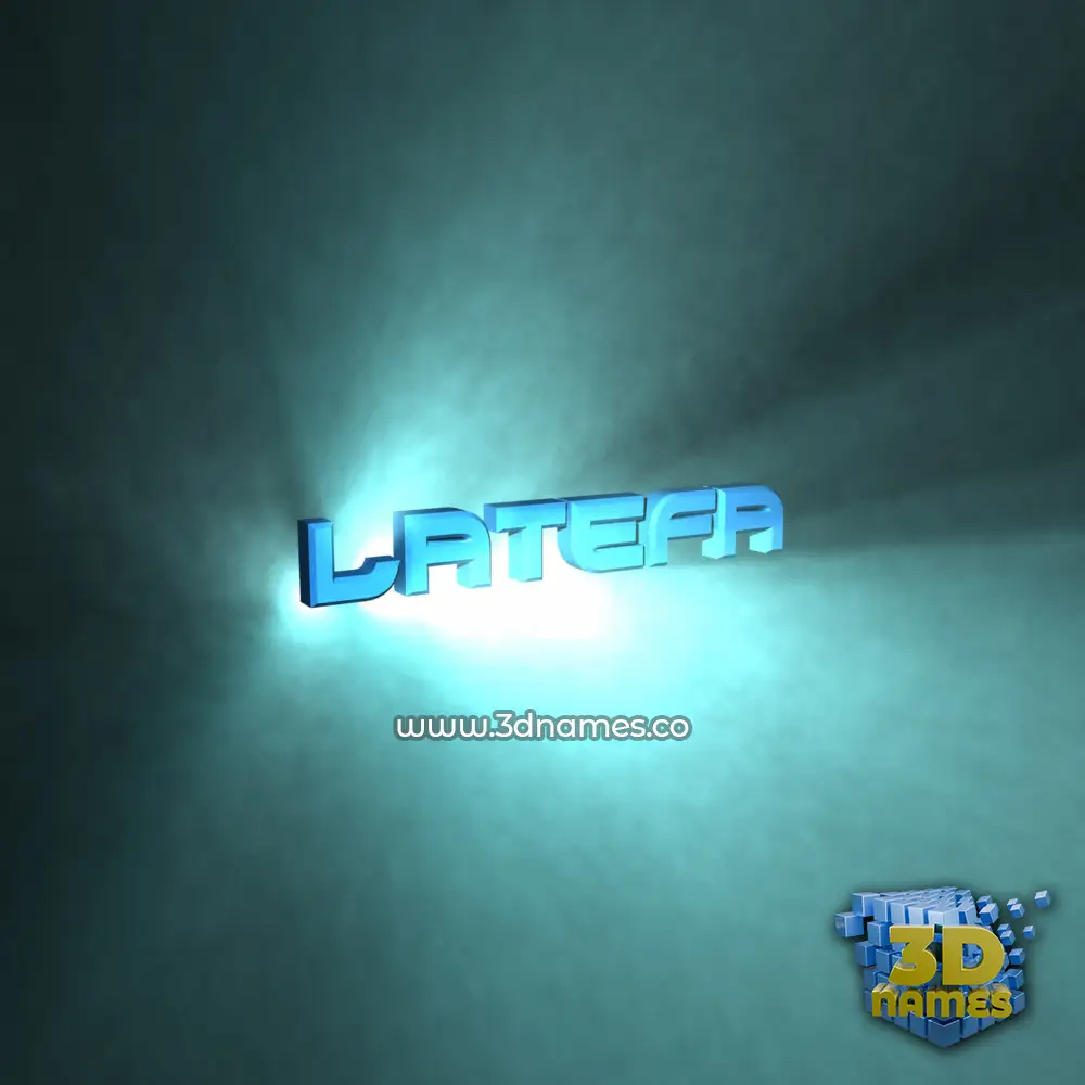 latefa in Light Shine style - 3D name wallpaper