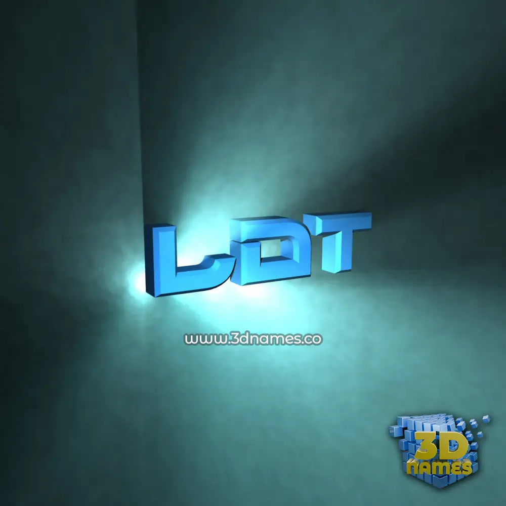 ldt in Light Shine style - 3D name wallpaper