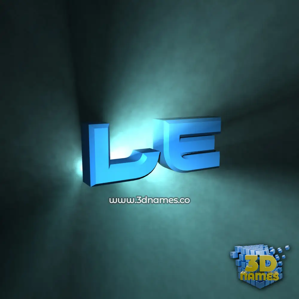 le in Light Shine style - 3D name wallpaper