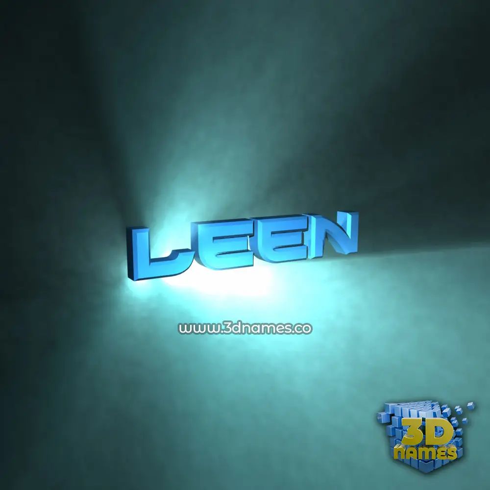 leen in Light Shine style - 3D name wallpaper