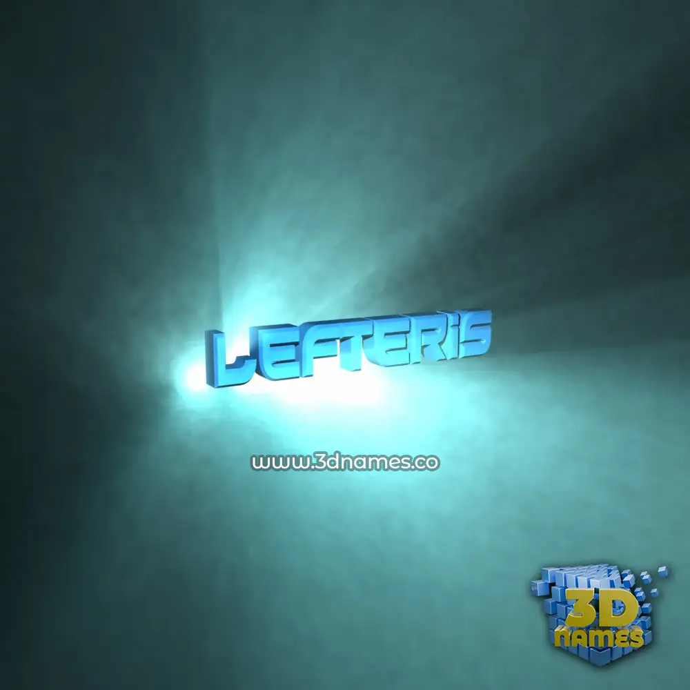 lefteris in Light Shine style - 3D name wallpaper