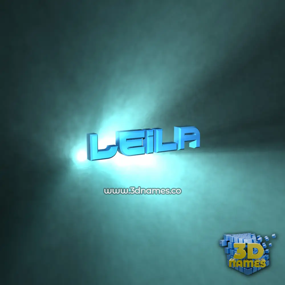 leila in Light Shine style - 3D name wallpaper