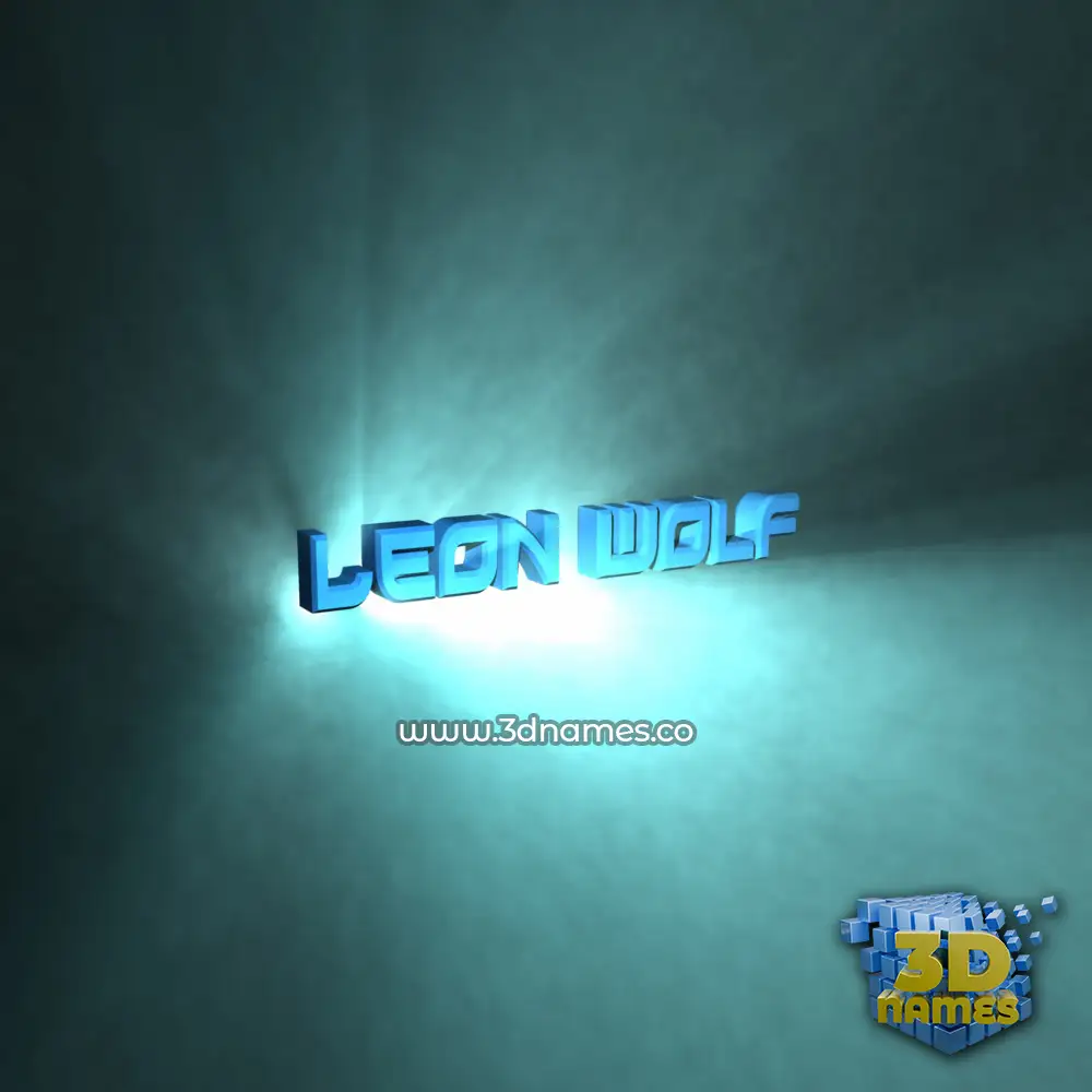 leon wolf in Light Shine style - 3D name wallpaper