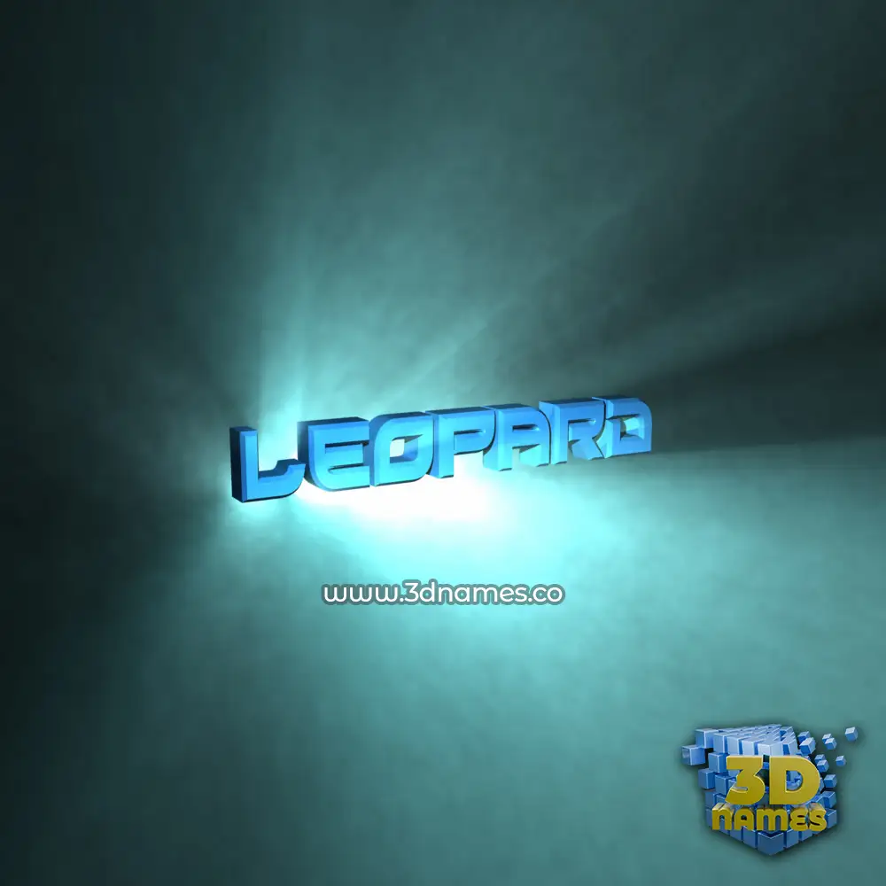 leopard in Light Shine style - 3D name wallpaper