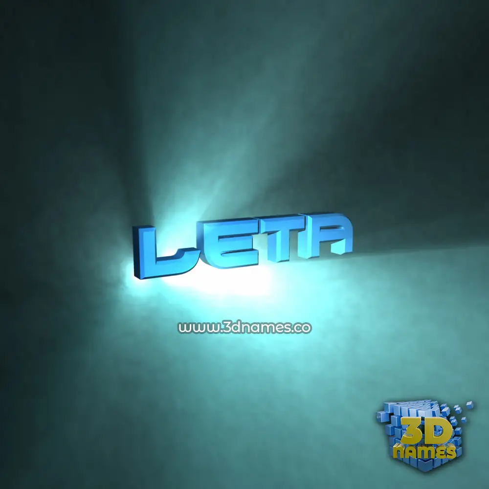 leta in Light Shine style - 3D name wallpaper