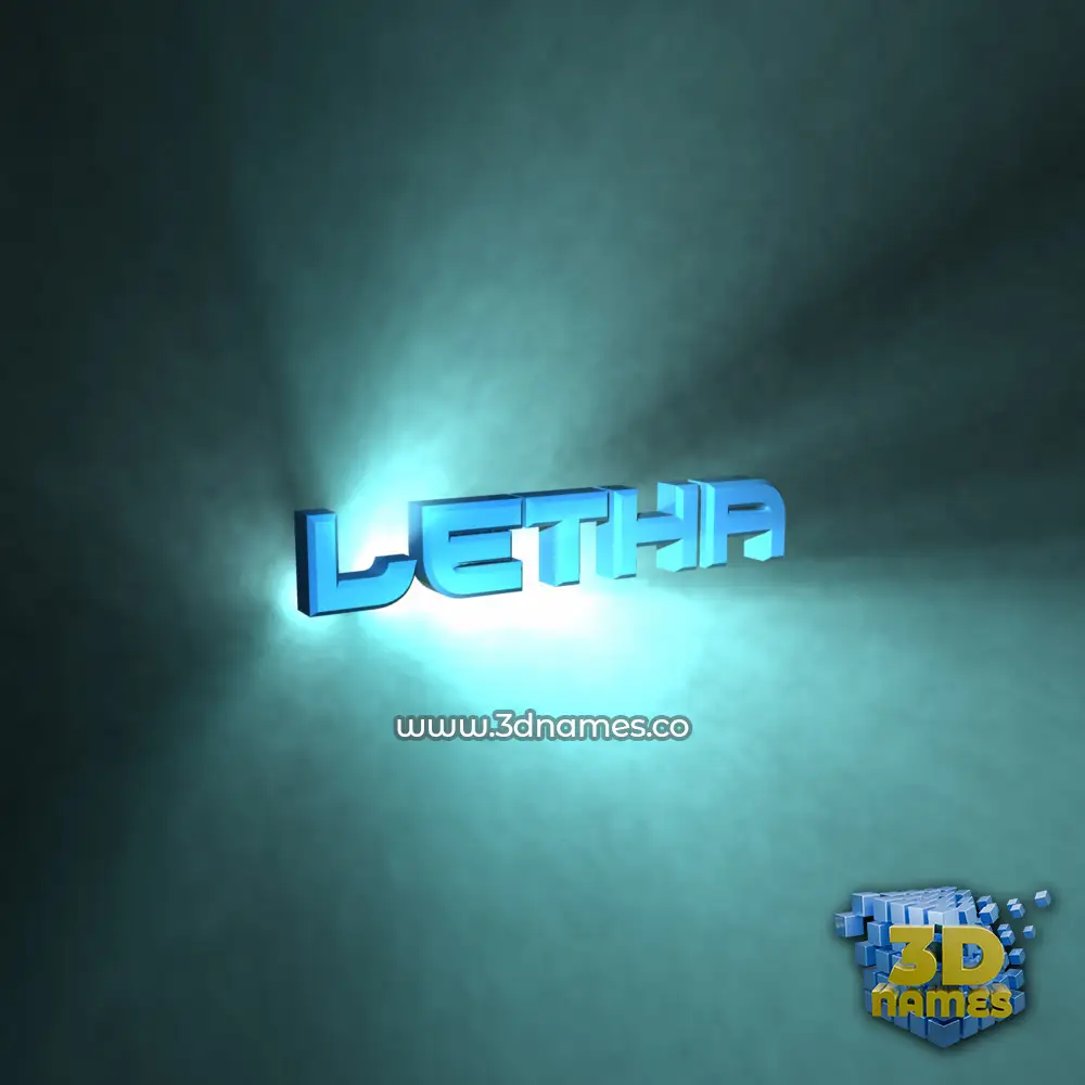 letha in Light Shine style - 3D name wallpaper