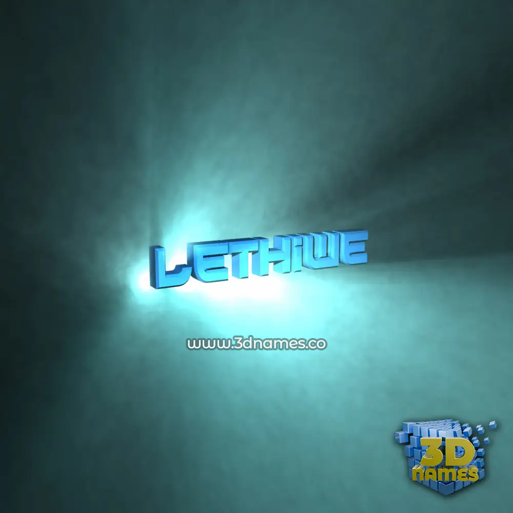 lethiwe in Light Shine style - 3D name wallpaper