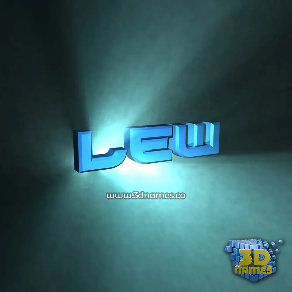 lew in Light Shine style - 3D name wallpaper