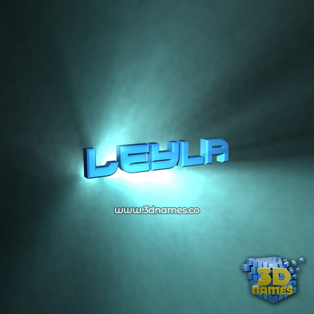 leyla in Light Shine style - 3D name wallpaper