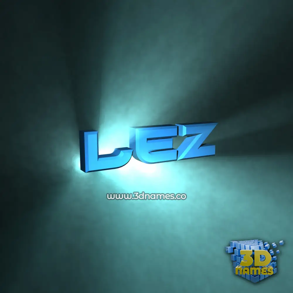 lez in Light Shine style - 3D name wallpaper