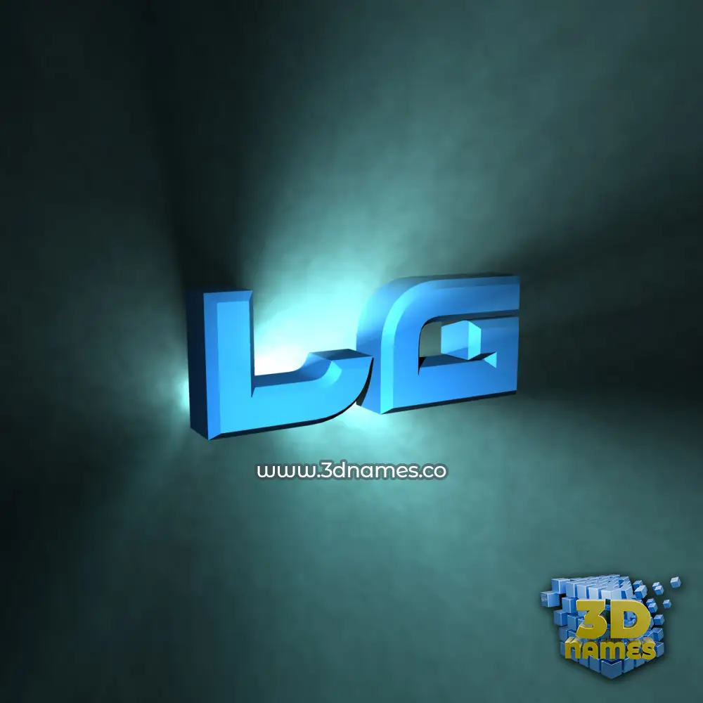 lg in Light Shine style - 3D name wallpaper