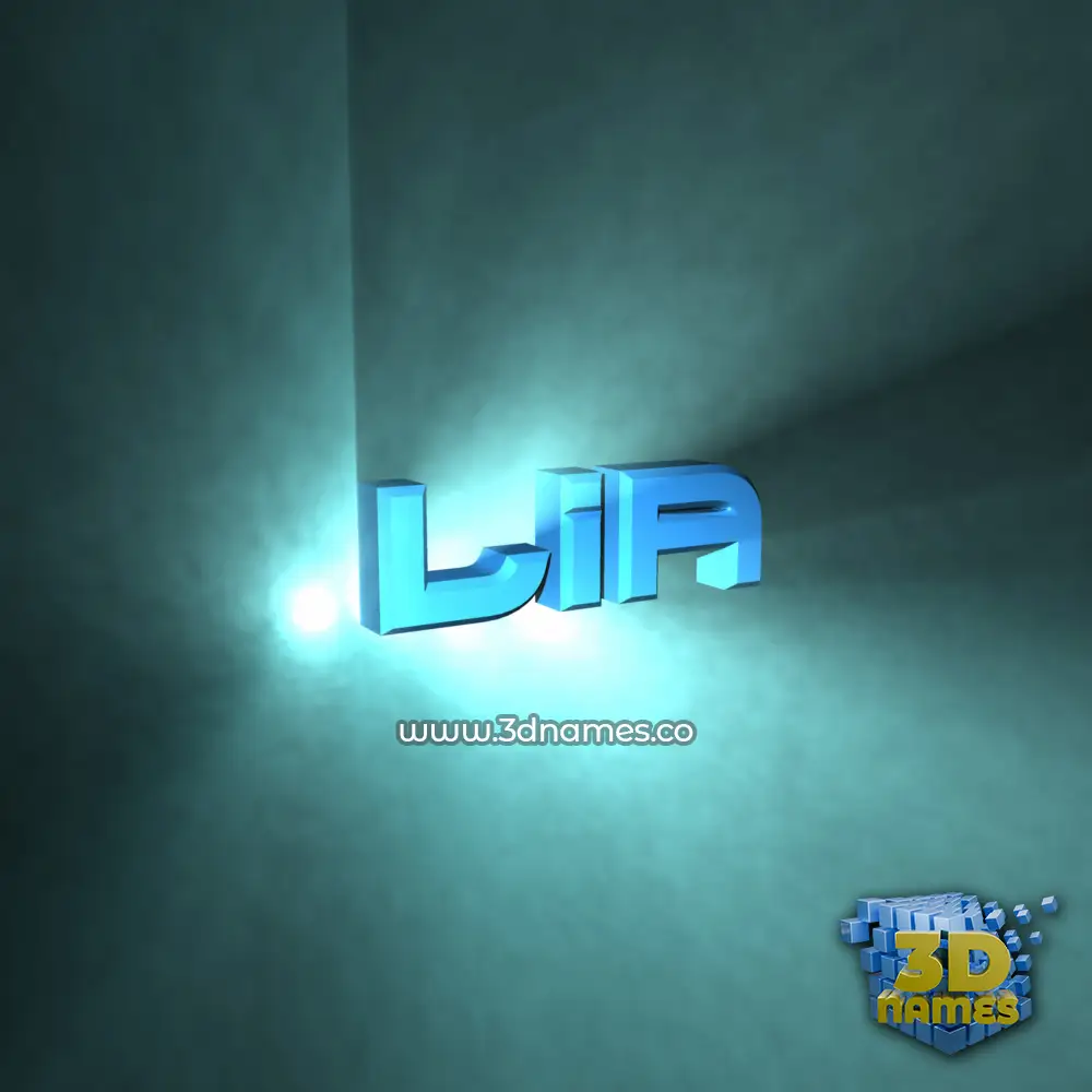 lia in Light Shine style - 3D name wallpaper