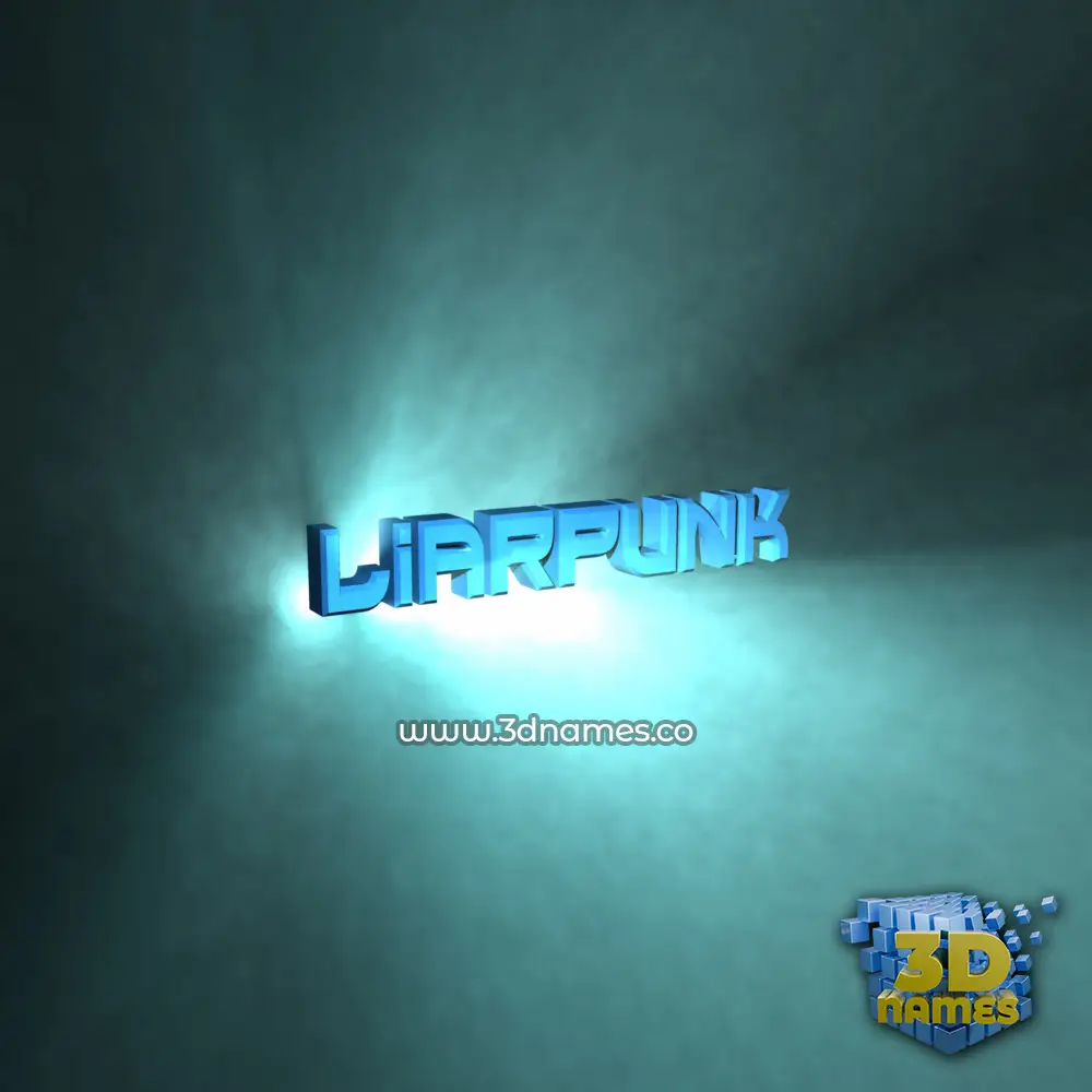 liarpunk in Light Shine style - 3D name wallpaper