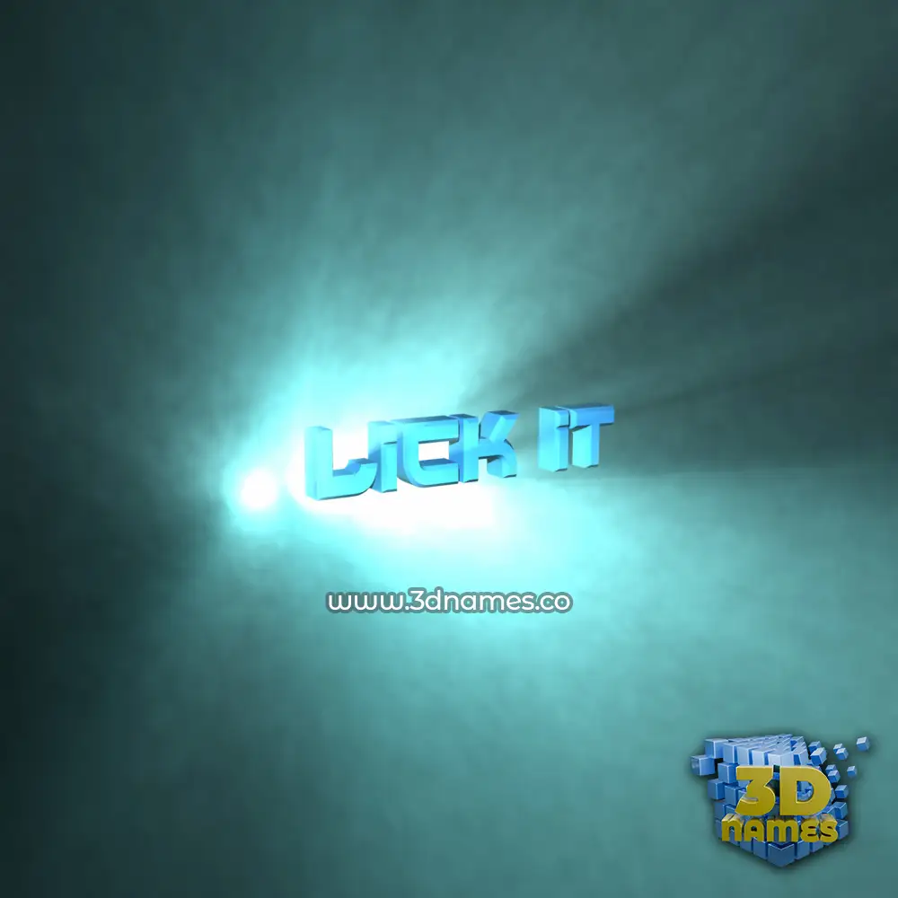 lick it in Light Shine style - 3D name wallpaper