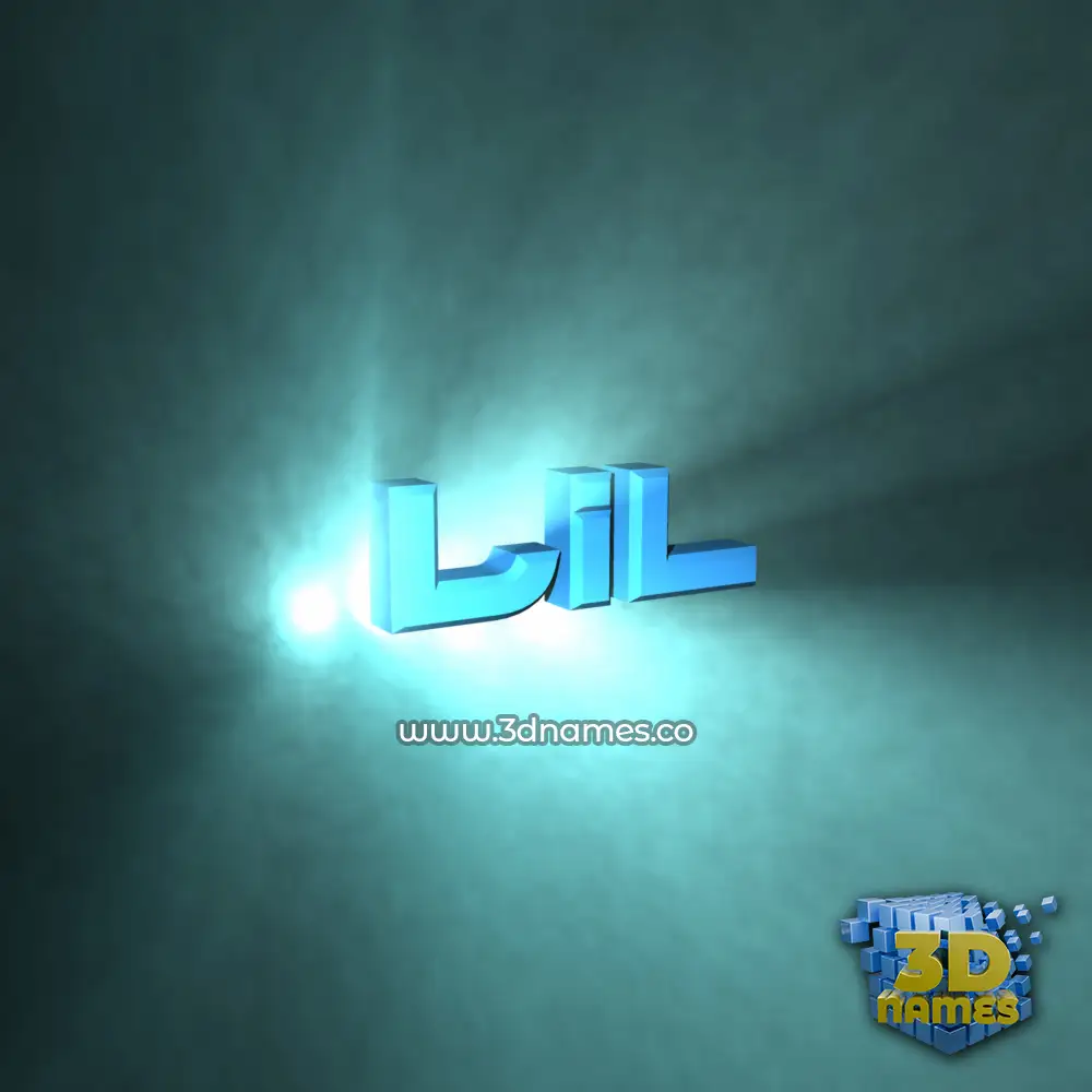 lil in Light Shine style - 3D name wallpaper