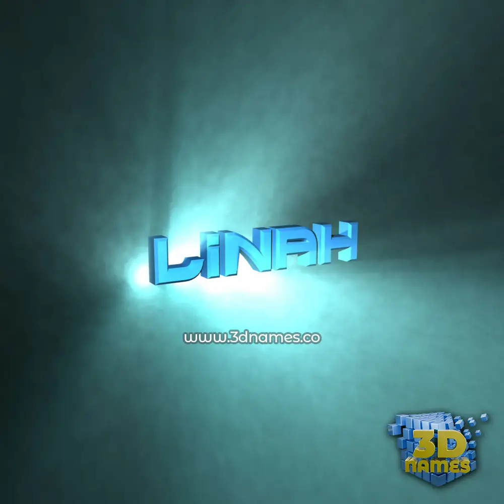linah in Light Shine style - 3D name wallpaper