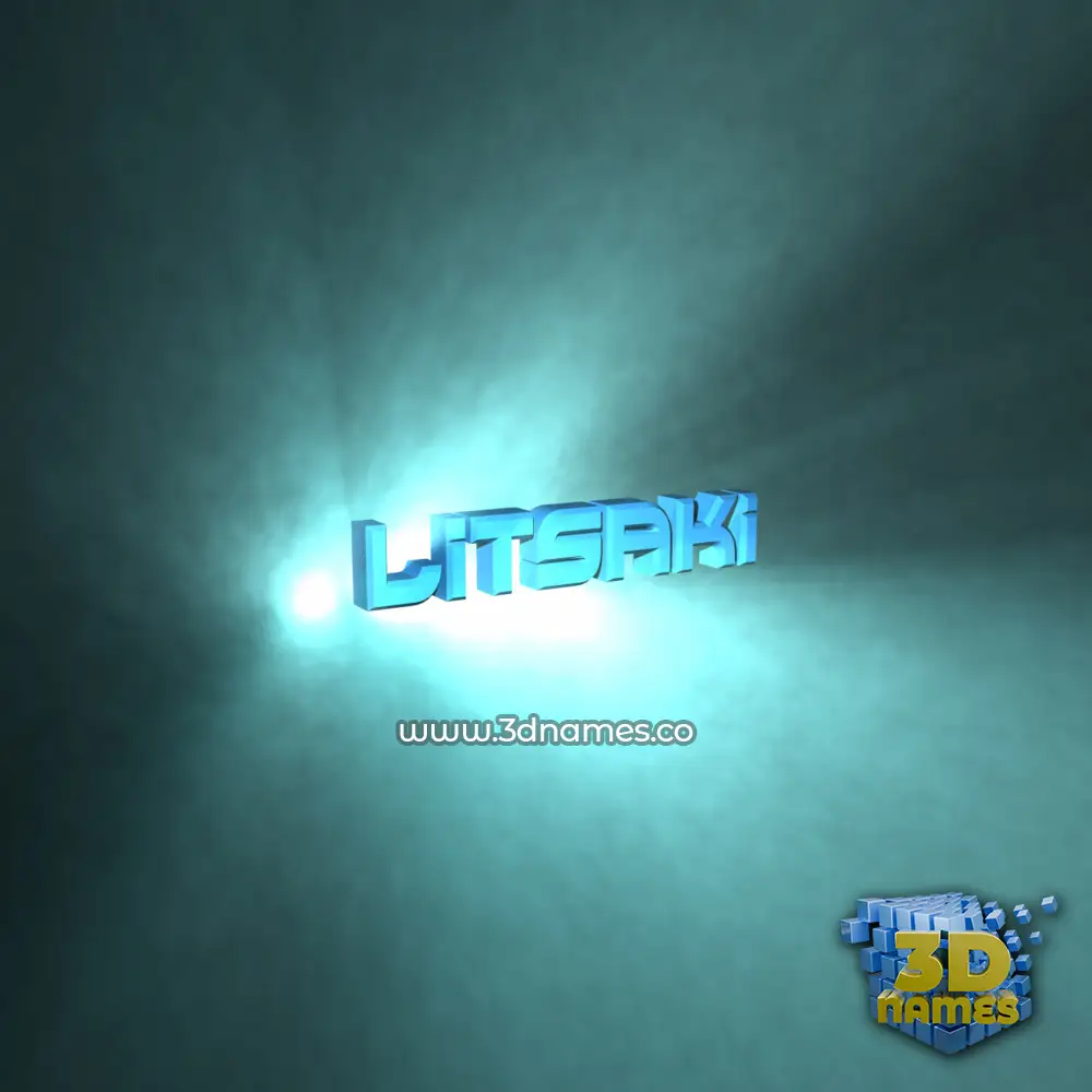 litsaki in Light Shine style - 3D name wallpaper