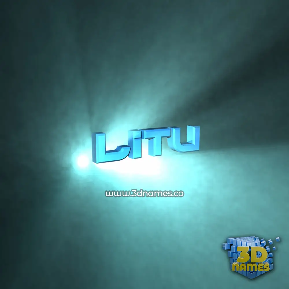 litu in Light Shine style - 3D name wallpaper